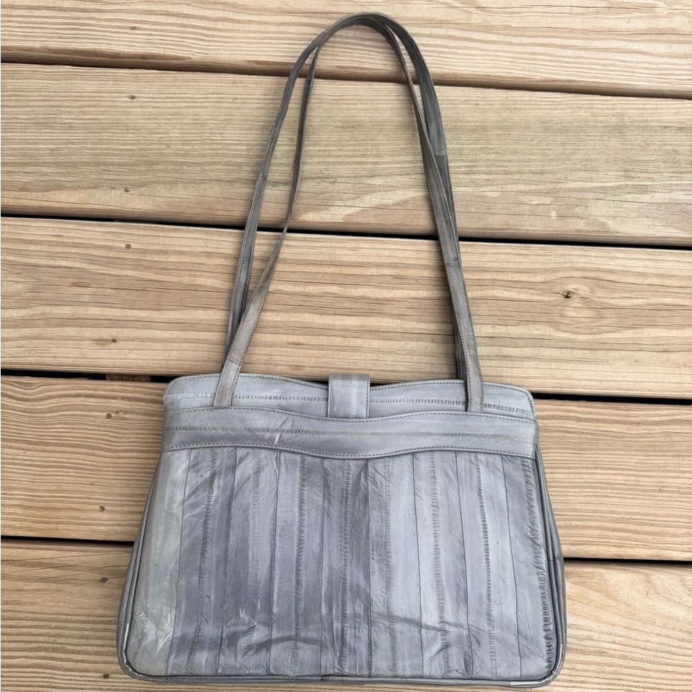 Elegant eel Leather gray vintage Women's Bag